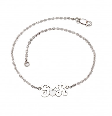 Initials With Hearts Anklet