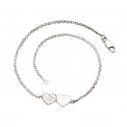 Double Solid Hearts Anklet