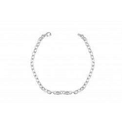 Mens Solid Oval Link Necklace
